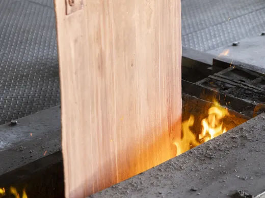 Copper billet in a casting mould