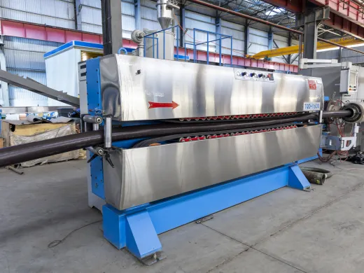 Cooling trough after extrusion