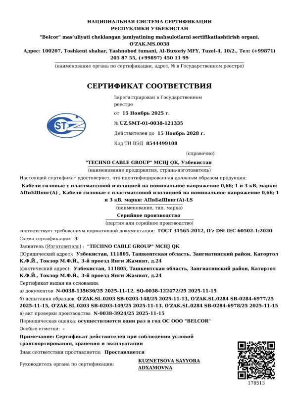 O'z DSt IEC 60502-1
